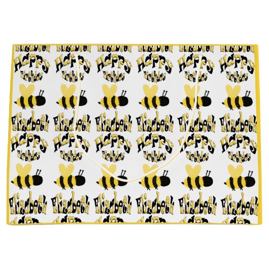 Einzigartiges Bumblebedoodle Personalisiert Zeichn Große Geschenktüte (Vorderseite)