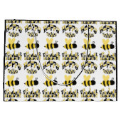 Einzigartiges Bumblebedoodle Personalisiert Zeichn Große Geschenktüte (Rückseite)