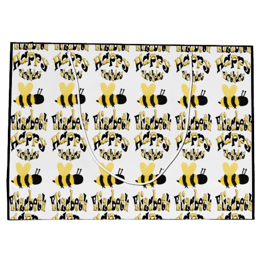 Einzigartiges Bumblebedoodle Personalisiert Zeichn Große Geschenktüte (Rückseite)
