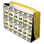 Einzigartiges Bumblebedoodle Personalisiert Zeichn Große Geschenktüte (Rückseite Schrägansicht)