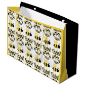 Einzigartiges Bumblebedoodle Personalisiert Zeichn Große Geschenktüte (Vorderseite Schrägansicht)