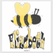 Einzigartiges Bumblebee Doodle Personalisiert Zeic Aufkleber (Blatt)