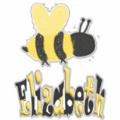 Einzigartiges Bumblebee Doodle Personalisiert Zeic Aufkleber (Vorderseite)