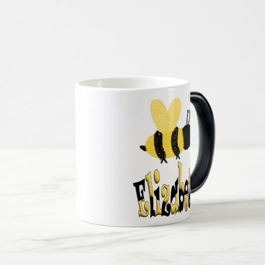 Einzigartiges Bumblebee Doodle Personalisiert Zeic Verwandlungstasse (VorderseiteRechts)