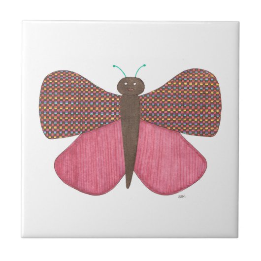 Einzigartiges Butterfly Art Tile-Erin Brie Keramik Fliese (Vorderseite)