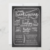 Einzigartiges Chalkboard Erntedank Dinner Einladun Einladung (Vorderseite)