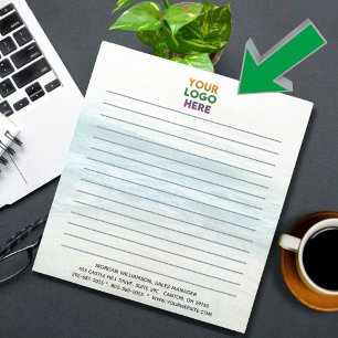 Einzigartiges Corporate-Logo im Ocean-Hintergrund Notizblock