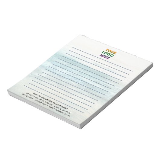 Einzigartiges Corporate-Logo im Ocean-Hintergrund Notizblock (Rotiert)