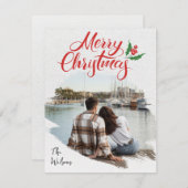 Einzigartiges Couple Foto Frohe Weihnachten (Vorne/Hinten)