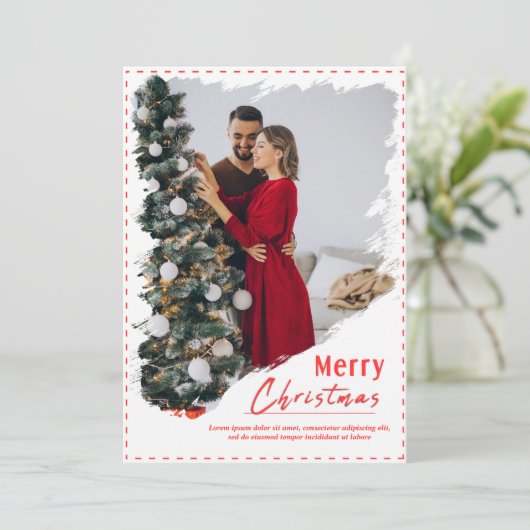 Einzigartiges Couple Foto Frohe Weihnachten (Stehend Vorderseite)