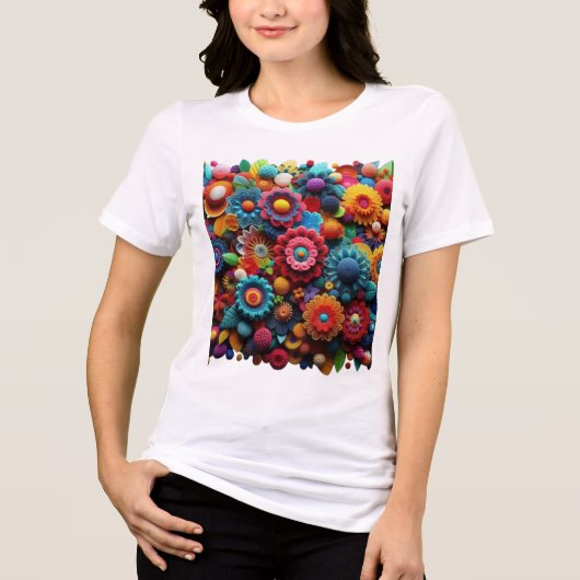 Einzigartiges Crochet Artwork Tri-Blend Shirt (Vorderseite)