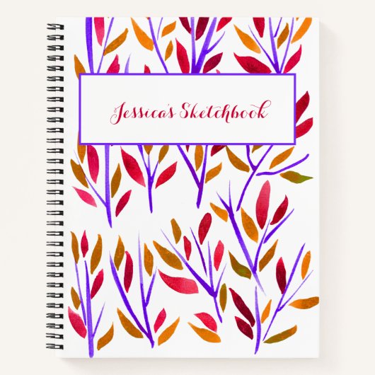 Einzigartiges CustomSketchbook Wasserfarbenfloral- Notizblock (Vorderseite)