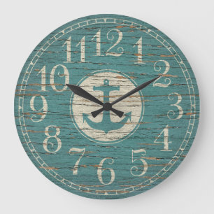 Einzigartiges dekoratives Nautical Anchor Vintages Große Wanduhr