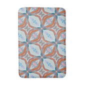 Einzigartiges Design aus Rost, Aquamarin, hellblau Badematte (Vorderseite Vertikal)