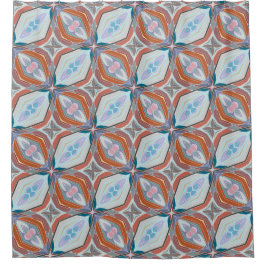 Einzigartiges Design aus Rost, Aquamarin, hellblau Duschvorhang