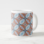 Einzigartiges Design aus Rost, Aquamarin, hellblau Jumbo-Tasse (Vorderseite Rechts)
