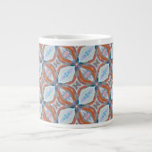 Einzigartiges Design aus Rost, Aquamarin, hellblau Jumbo-Tasse (Vorderseite)