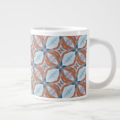 Einzigartiges Design aus Rost, Aquamarin, hellblau Jumbo-Tasse (Rechts)