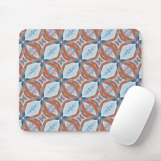Einzigartiges Design aus Rost, Aquamarin, hellblau Mousepad (Mit Mouse)