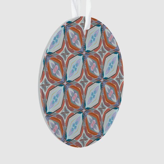 Einzigartiges Design aus Rost, Aquamarin, hellblau Ornament (Vorderseite)