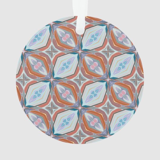 Einzigartiges Design aus Rost, Aquamarin, hellblau Ornament (Rückseite)