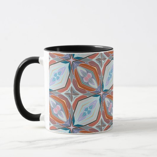 Einzigartiges Design aus Rost, Aquamarin, hellblau Tasse (Links)
