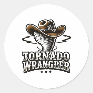 Einzigartiges Design Cowboy Wrangler Tornado Wrang Runder Aufkleber