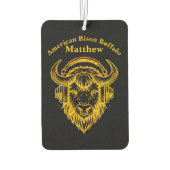 Einzigartiges Design eines Bison Wearing-Kopfhörer Autolufterfrischer (Rückseite)