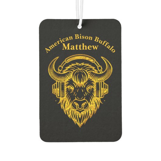 Einzigartiges Design eines Bison Wearing-Kopfhörer Autolufterfrischer (Rückseite)