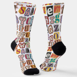 Einzigartiges Design farbig Graffiti Text Weiße Mä Socken