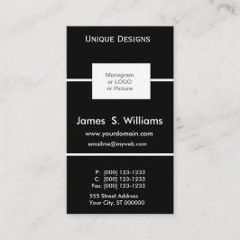 Einzigartiges Design formales Logo für Schwarz-wei Visitenkarte