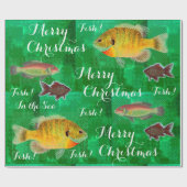 Einzigartiges Design Frohe Weihnachten mit Fisch Geschenkpapier (Flach)
