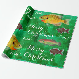 Einzigartiges Design Frohe Weihnachten mit Fisch Geschenkpapier