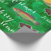 Einzigartiges Design Frohe Weihnachten mit Fisch Geschenkpapier (Ecke)