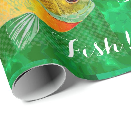 Einzigartiges Design Frohe Weihnachten mit Fisch Geschenkpapier (Rolleneckpunkt)
