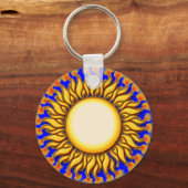 Einzigartiges Design für flammende Tribal-Sonne Schlüsselanhänger (Vorderseite)