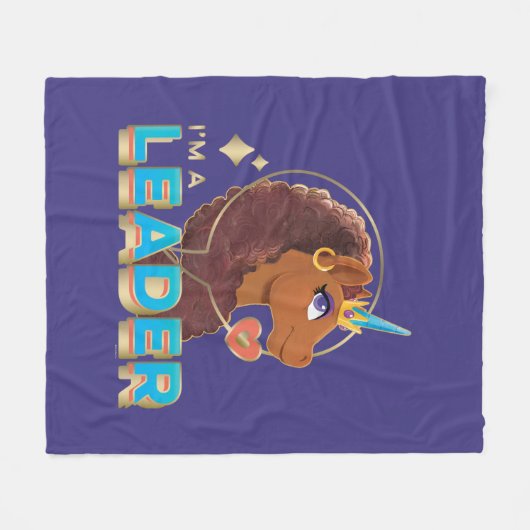 Einzigartiges Design "I m a Leader" Fleecedecke (Vorderseite (Horizontal))