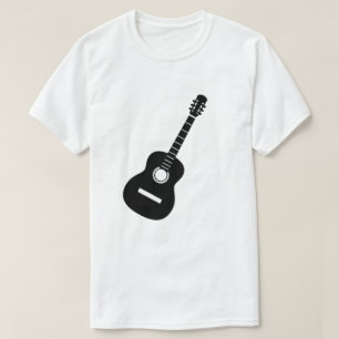 Einzigartiges Design Schwarze Silhouette Gitarre a T-Shirt