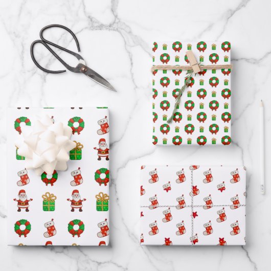 Einzigartiges Design, Weihnachtsdekorationen Weihn Geschenkpapier Set (Vorderseite)