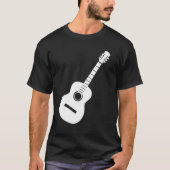 Einzigartiges Design, weiße Silhouette Gitarre auf T-Shirt (Vorderseite)