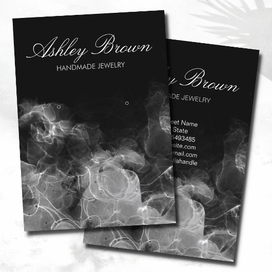 Einzigartiges Display für handgefertigte Schmuckst Visitenkarte