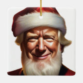 Einzigartiges Donald Trump-Weihnachtsschmuck Keramikornament (Rückseite)