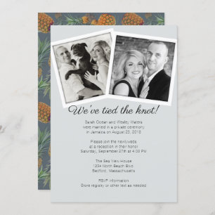 Einzigartiges DoppelFoto Ehe Empfang Ananas Einladung