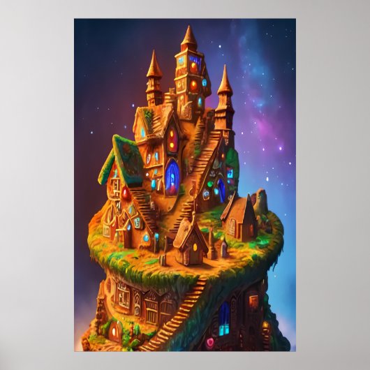 Einzigartiges Dorf Gingerbrot | Art der AI Poster (Vorne)