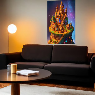 Einzigartiges Dorf Gingerbrot Art der AI Poster