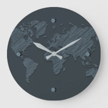 Einzigartiges Dunkelgrau-Abstraktes World Map Desi