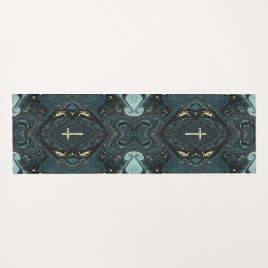 Einzigartiges Dunkelgrün und Christliches Heiligkr Yogamatte (Rückseite (Horizontal))