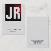 Einzigartiges, dunkelrotes, vertikales Monogramm Visitenkarte (Vorne/Hinten)