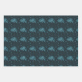 Einzigartiges dunkles Aquamarines Aqua Neuralfaser Geschenkpapier Set (Vorderseite 3)