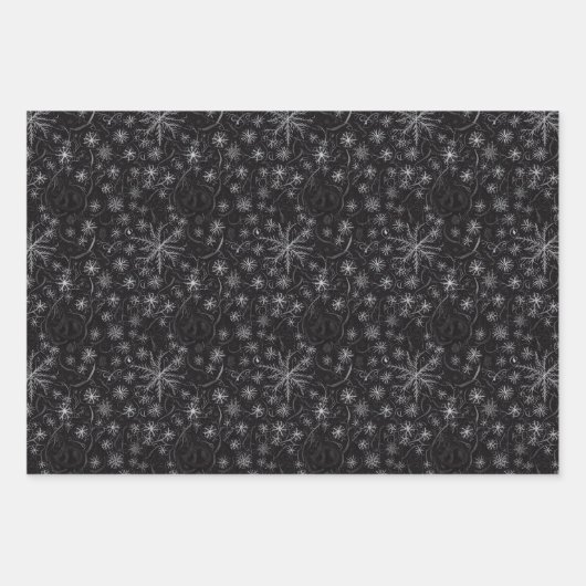 Einzigartiges dunkles Snowflake Fraktal & Neuron D Geschenkpapier Set (Vorderseite)